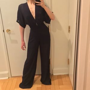 Reformation Lemongrass Jumpsuit in Navy, Sz 0